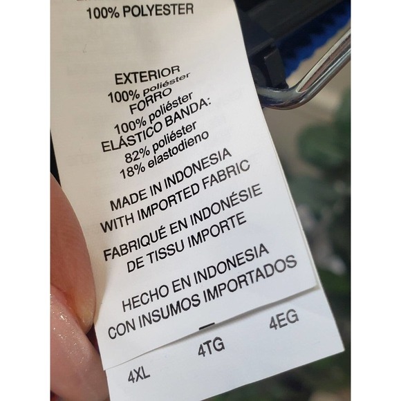 Nike Men's Blue 100% Polyester Pull On Swim Trunk Logo Print Shorts Size 4XL - Picture 8 of 14